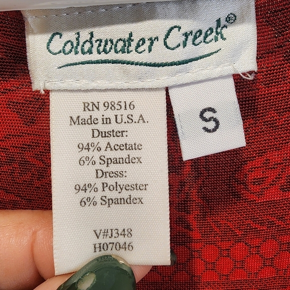 Coldwater Creek Women's Red Long Sleevesless Duster Tunic Size S - Picture 2 of 10